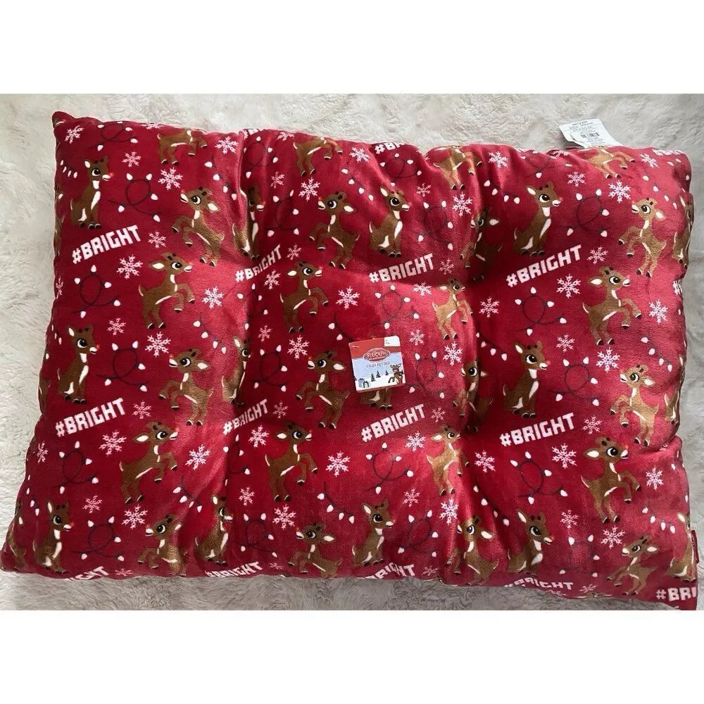Rudolph‎ The Red Nose Reindeer Cozy Dog Pillow Pet BED Super Soft 23” X 36” Red